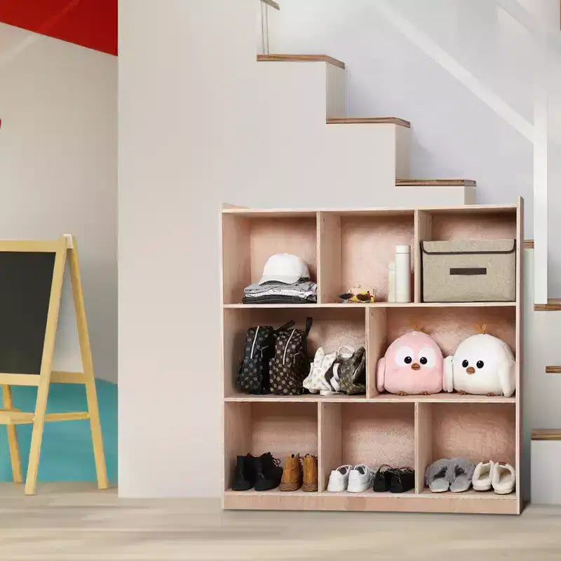 Meuble de rangement mobile à 8 compartiments avec 2 boîtes de rangement, étagères à jouets pour salles de classe, garderies, maisons, maternelles