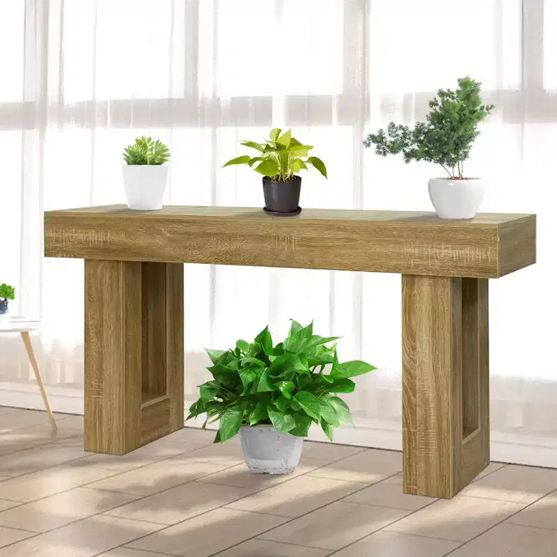 Console en bois massif pour entrée, Table de canapé de style ferme de 63 pouces pour l'arrière du canapé, Tables d'appoint rectangulaires pour salon, couloir, foyer