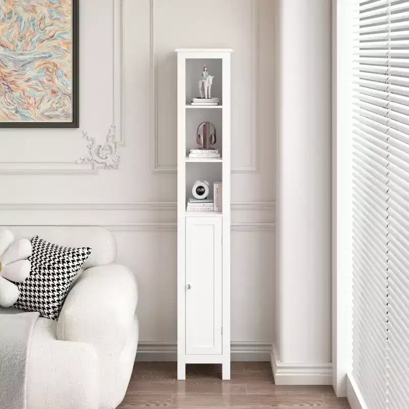 Meuble de rangement de salle de bain avec étagères réglables et portes réversibles