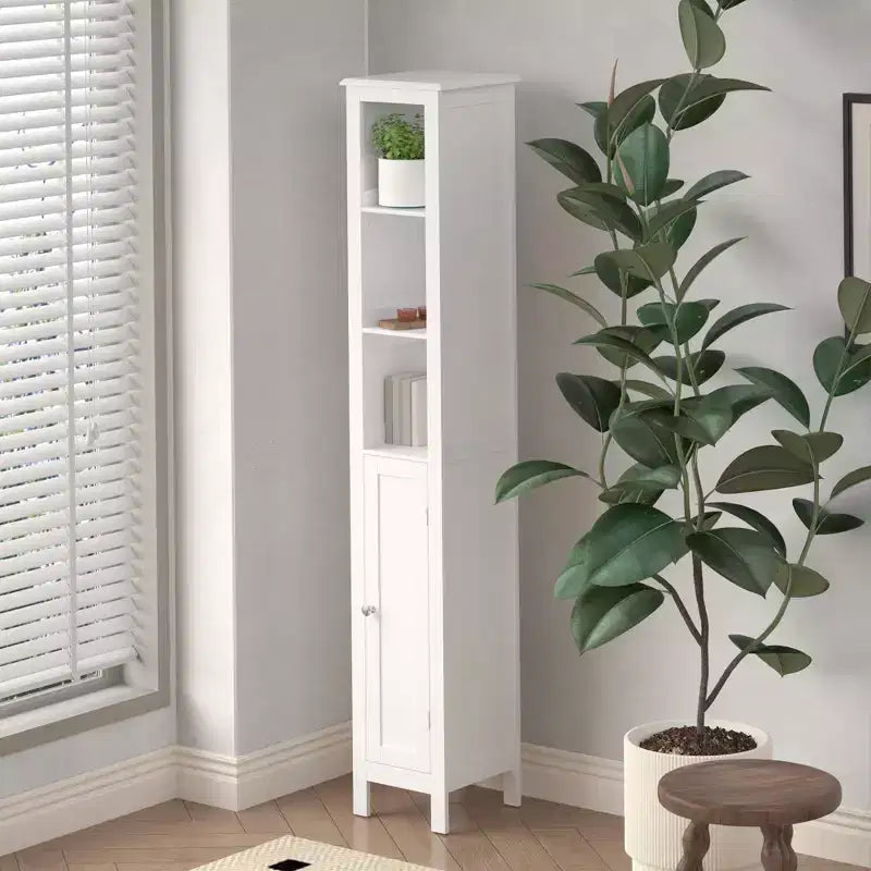 Meuble de rangement de salle de bain avec étagères réglables et portes réversibles