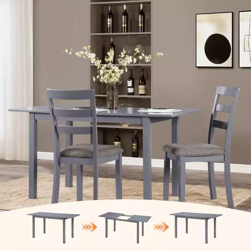 Table à manger extensible 59 po 4-8 places | Table moderne à abattants pour cuisine et bureau à domicile, idéale pour les petits espaces