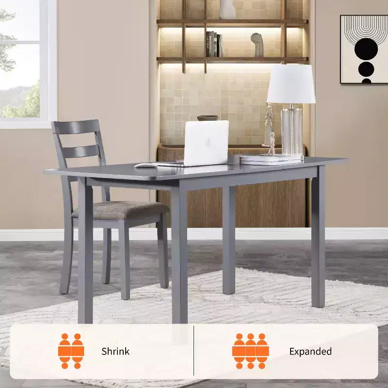 Table à manger extensible 59 po 4-8 places | Table moderne à abattants pour cuisine et bureau à domicile, idéale pour les petits espaces