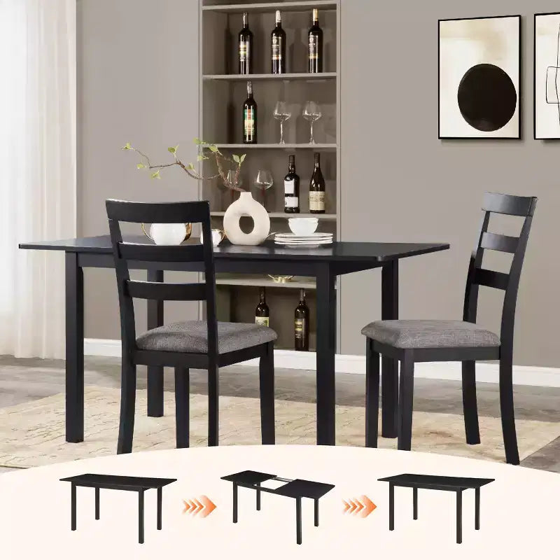 Table à manger extensible 59 po 4-8 places | Table moderne à abattants pour cuisine et bureau à domicile, idéale pour les petits espaces