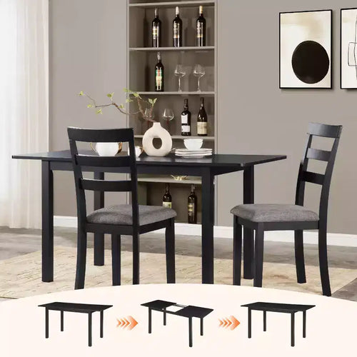 Table à manger extensible 59 po 4-8 places | Table moderne à abattants pour cuisine et bureau à domicile, idéale pour les petits espaces