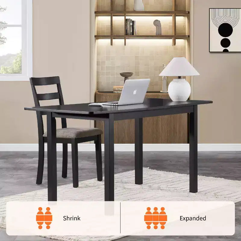Table à manger extensible 59 po 4-8 places | Table moderne à abattants pour cuisine et bureau à domicile, idéale pour les petits espaces