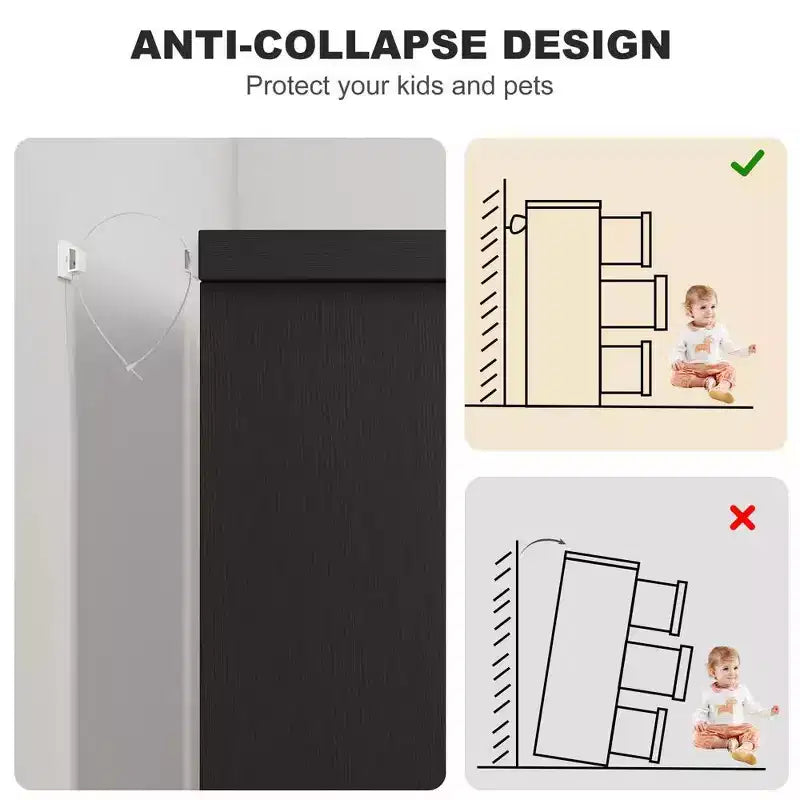 Commode moderne à 6 tiroirs – Double largeur avec poignées intégrées pour chambre et chambre d'enfant
