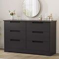 Commode moderne à 6 tiroirs – Double largeur avec poignées intégrées pour chambre et chambre d'enfant