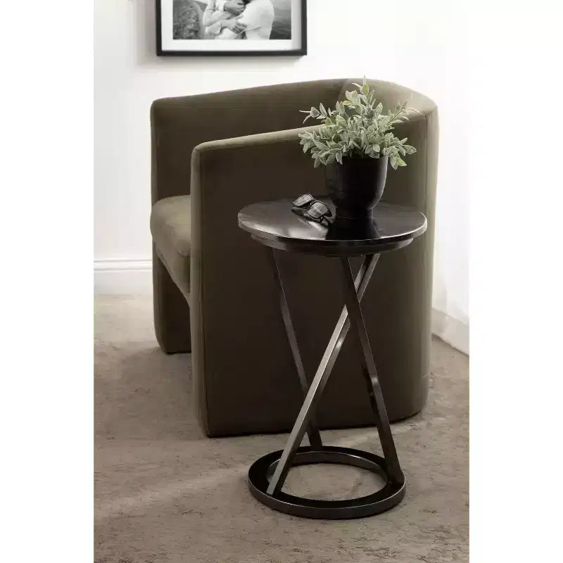 Table d'appoint ronde en métal