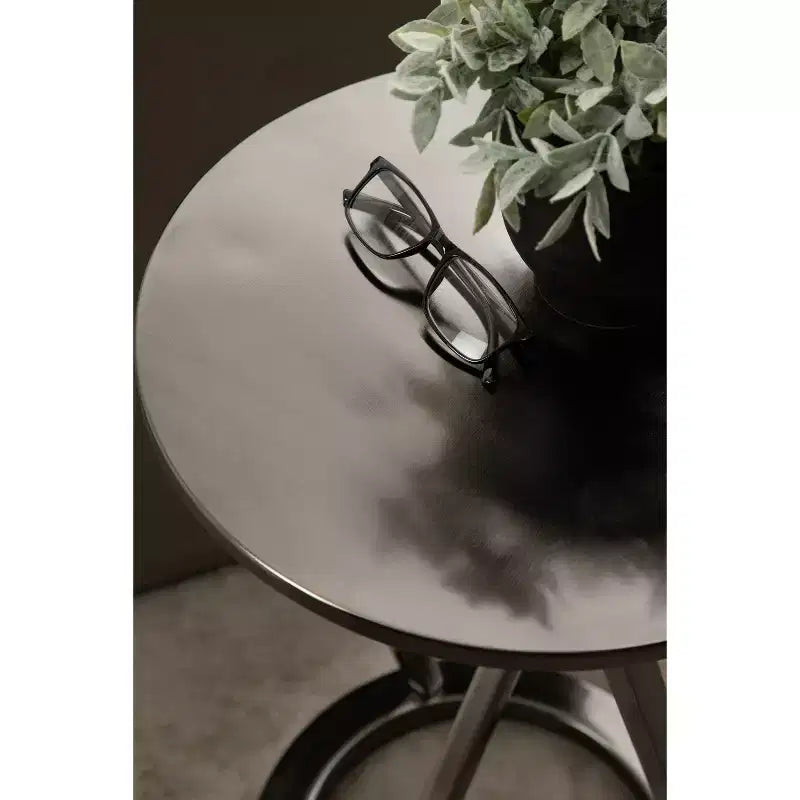 Table d'appoint ronde en métal