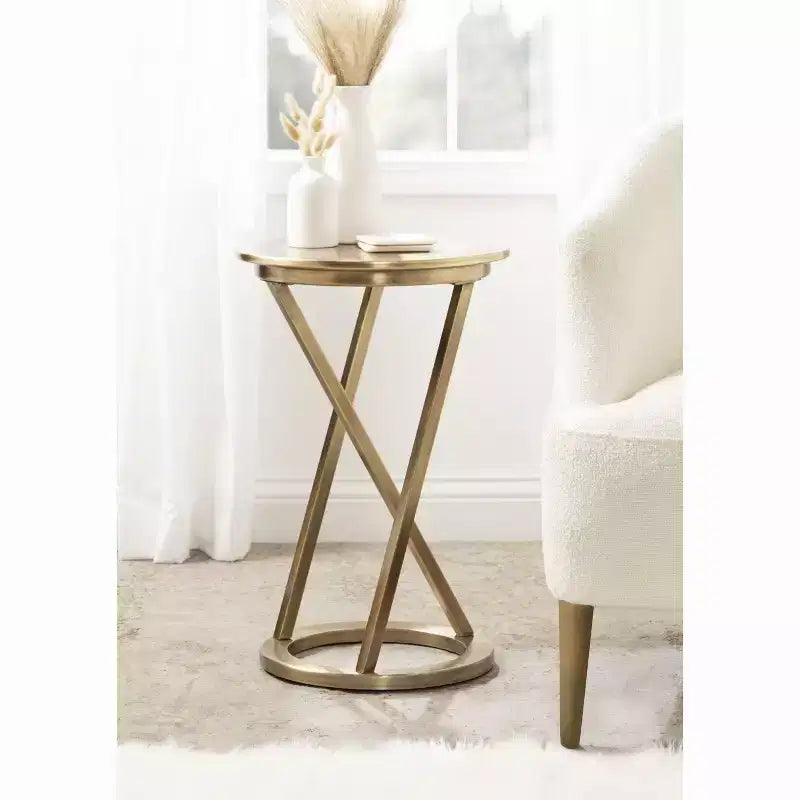 Table d'appoint ronde en métal
