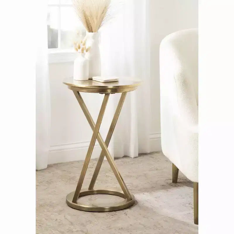 Table d'appoint ronde en métal